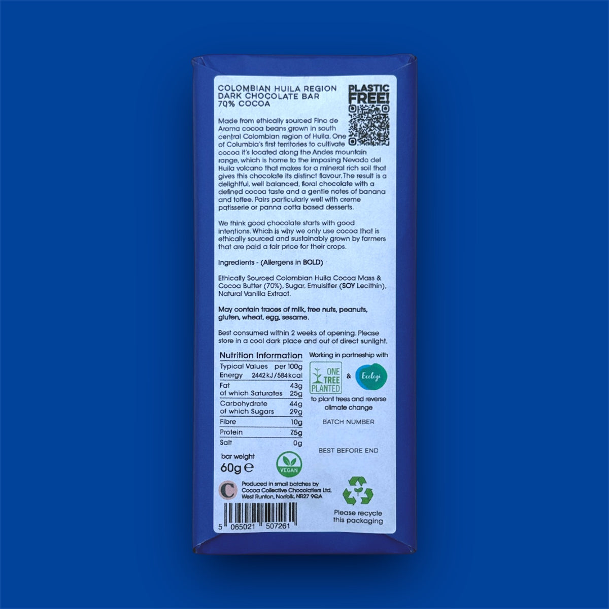 70% Colombian Huila | Single Region | Dark Chocolate Bar