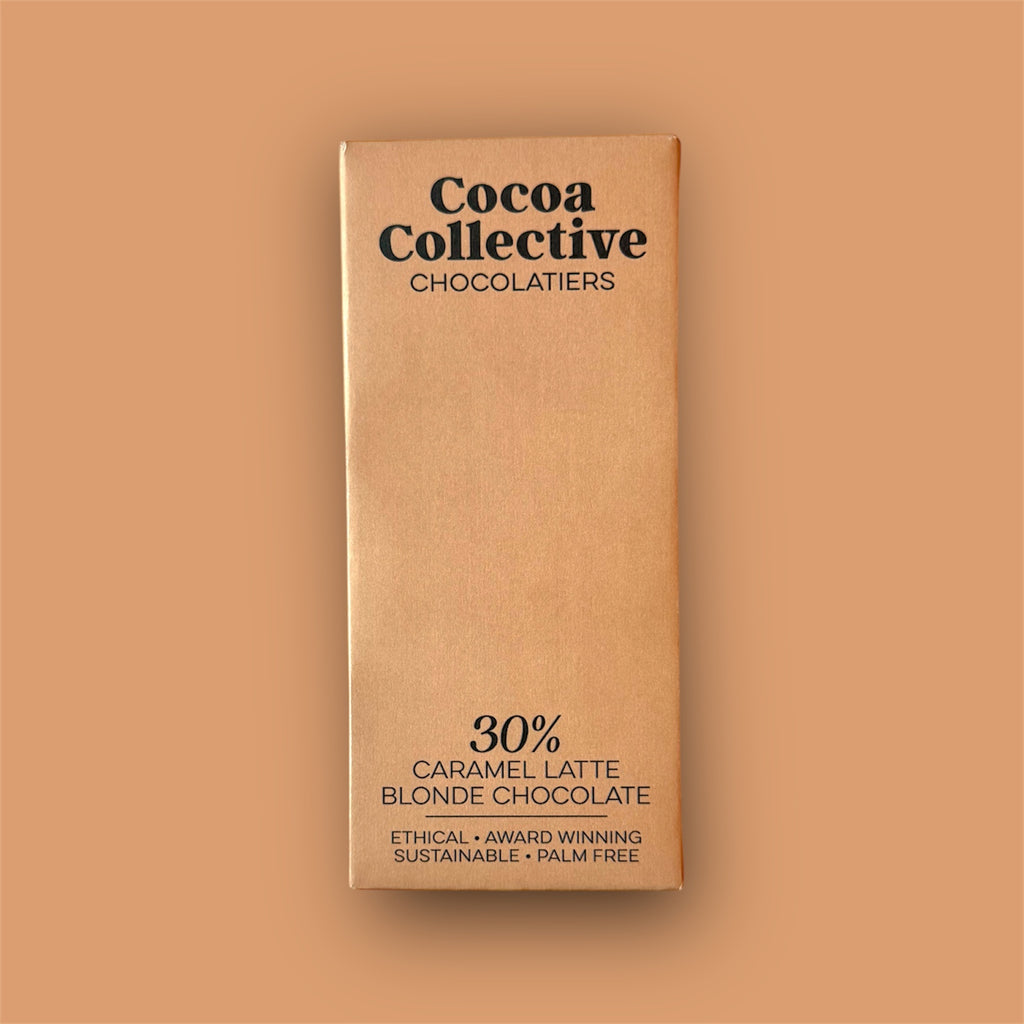 Caramel Latte | Ethically Sourced | Blonde White Chocolate Bar | 30% Cocoa