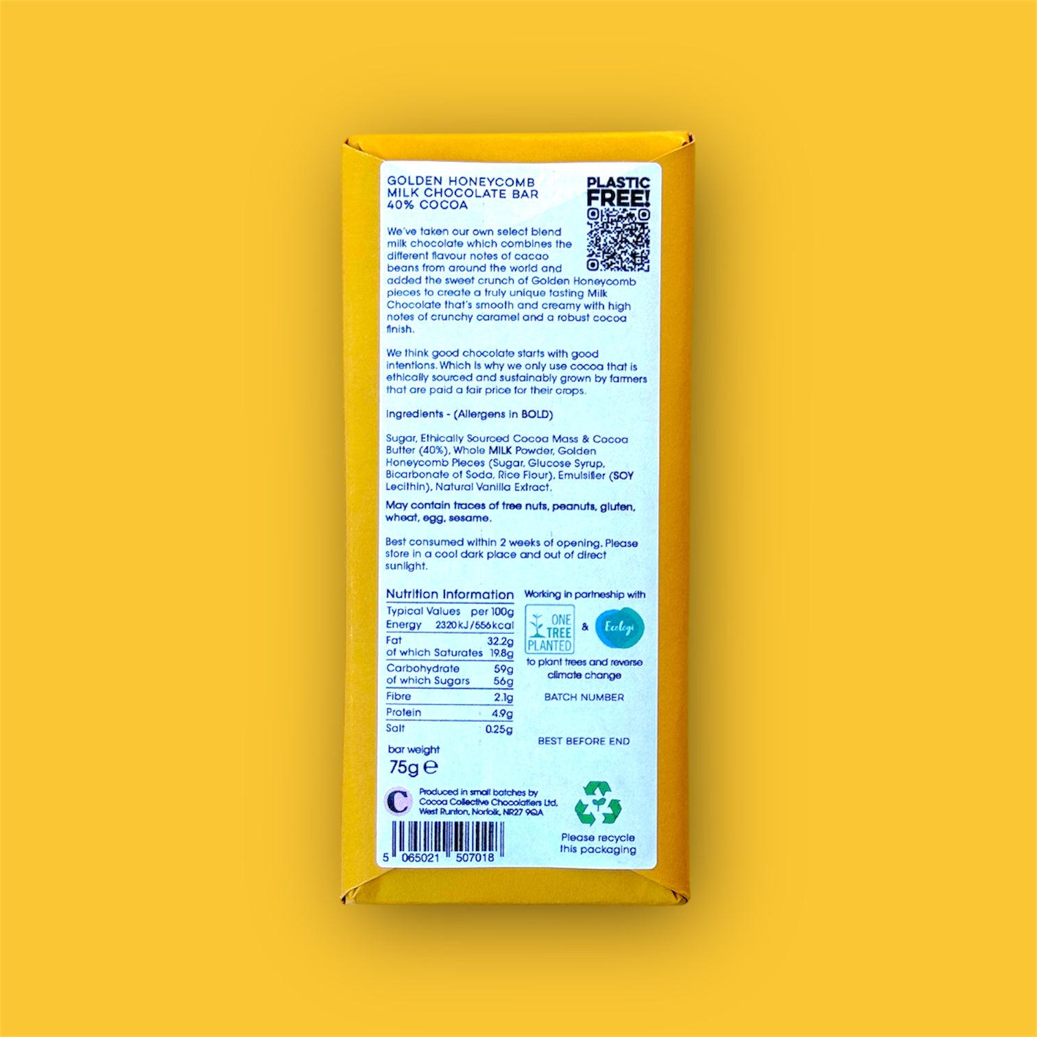 Golden Honeycomb | Milk Chocolate Bar | 40% Cocoa